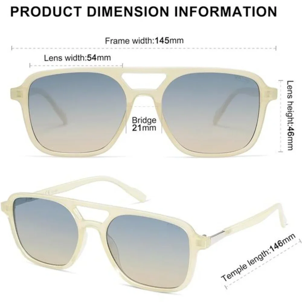 Retro Aviator Sunglasses for Women Men Yellow/Blue